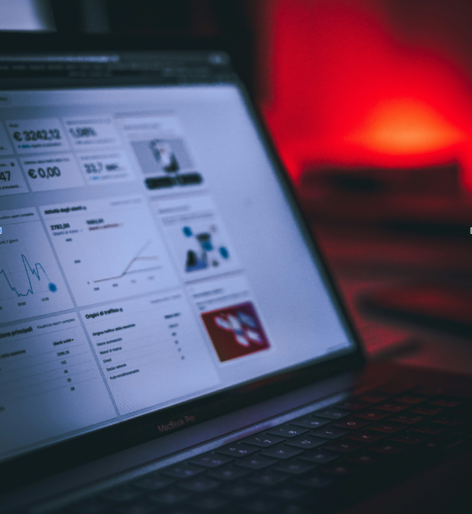 Laptop screen displaying analytics for content marketing strategy planning.