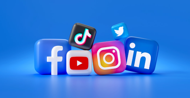 Social media platform icons representing influencer collaboration and SEO link building